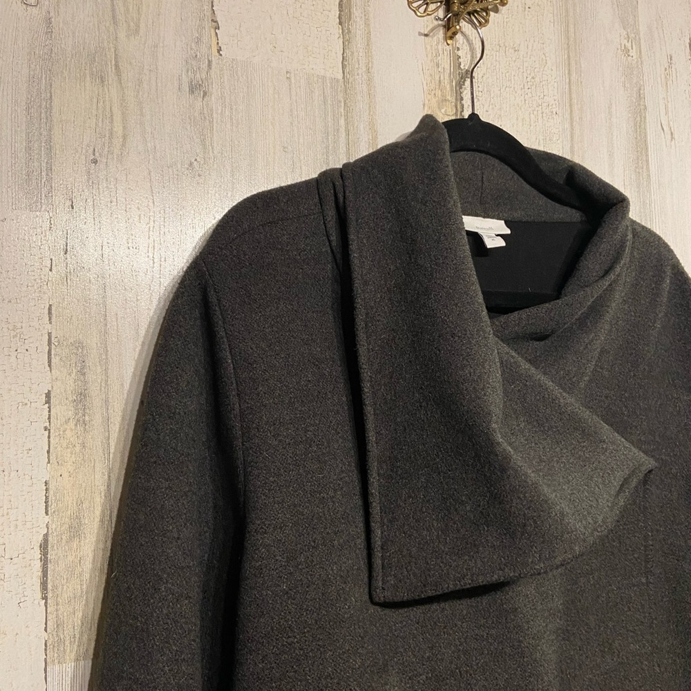 Pure J.Jill Grey Pea Coat Asymmetrical Wrap Coat XL - Picture 3 of 10